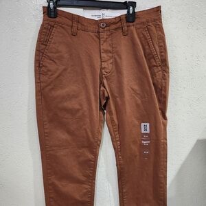 Mutual Weave Slim Fit Chino Pants Pumpkin Bread New 30x30 New